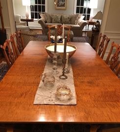 This dining set is the Lap of Luxury! D.R. Dimes Chippendale side chairs (6) and armchairs (2).