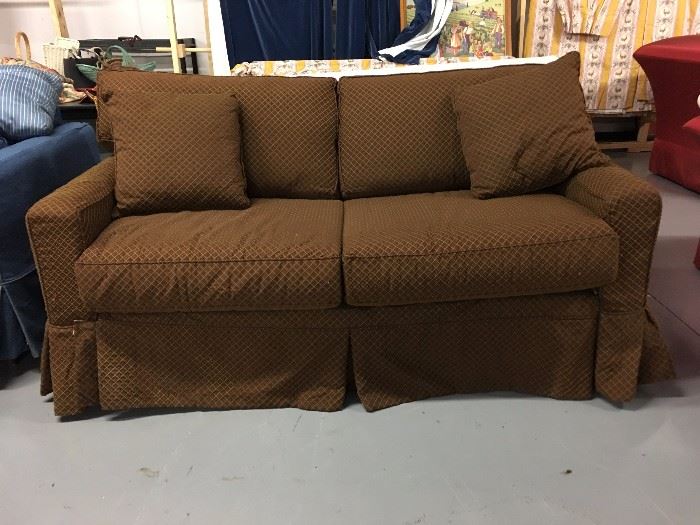 Slip covered sofa