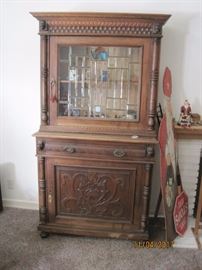 Pair of beautiful cabinets with leaded glass