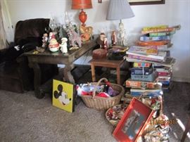 games, library table, lamps etc.