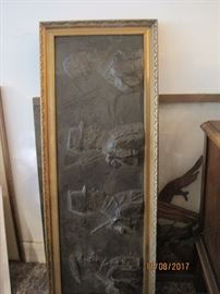 Plaster piece depicting soldiers