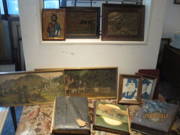 Variety of prints and photo albums. 