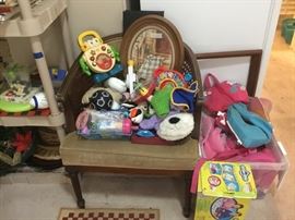 2 of these vintage chairs - this one is filled with toys