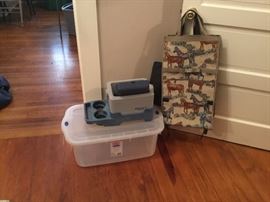 Bags, car console, plastic bin