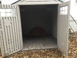 Inside of Rubbermaid storage building