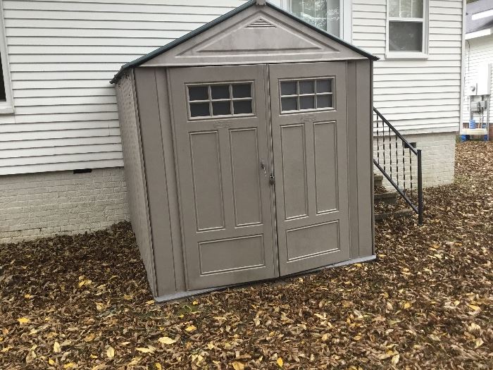 Rubbermaid storage building for sale - back yard