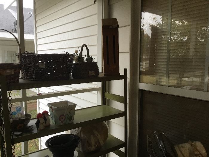 Shelving is also for sale - 2 sets on screen porch - can purchase Friday - must pickup on Saturday