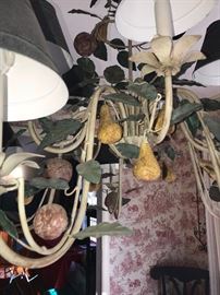 CURREY & CO METAL FRUIT CHANDELIER