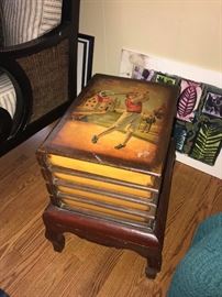 WOODEN BOOKS GOLF TRUNK CHEST