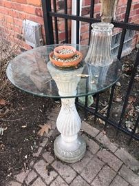 OUTDOOR GLASS-TOP TABLE
