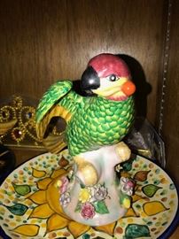 HAND-PAINTED PARROT STATUETTE / FIGURINE-2 AVAILABLE  