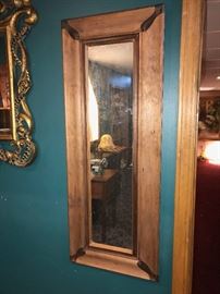 LONG SLIM MIRROR IN WOODEN FRAME