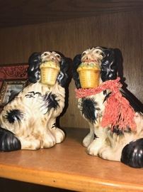 STAFFORDSHIRE STYLE CERAMIC DOGS