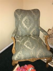 ANTIQUE STYLE WOODEN UPHOLSTERED ACCENT CHAIR-2 AVAILABLE