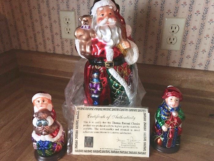 Thomas Puccini mercury-glass Santa set (there is a snowman as well)