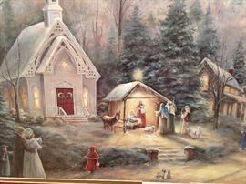 Close up of "Joy to the World" print