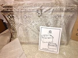 Wood/brass nesting trunk set (there are two sets with original boxes)