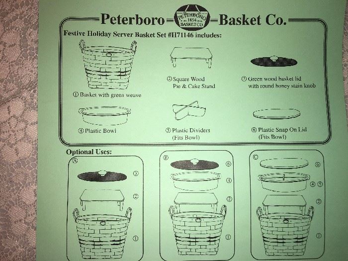 Holiday server basket parts sheet