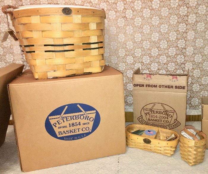 Peterboro holiday server basket, left, and smaller baskets