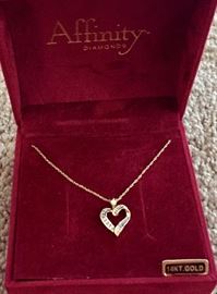 Affinity 14K-gold-and-diamond heart necklace 
