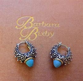 Barbara Bixby sterling silver and turquoise earrings 