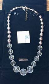 Paola Valentine sterling-silver and quartz-crystal bead necklace 