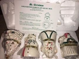 Mr. Christmas musical porcelain-box set