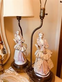 Victorian figurine lamps