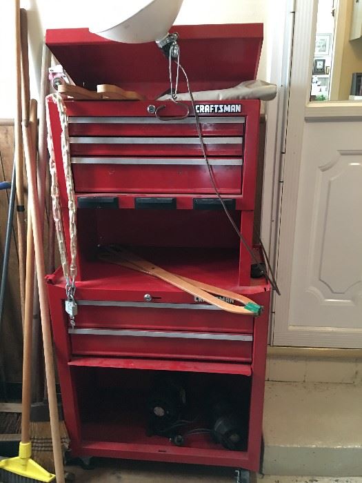Craftsman tool chest with assorted tools