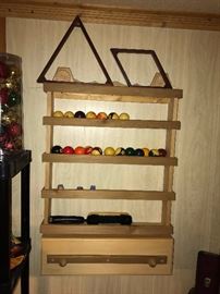 BILLIARD BALLS SET AND RACK