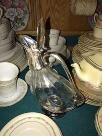 SILVER PLATED FINISH METAL GLASS VESSEL