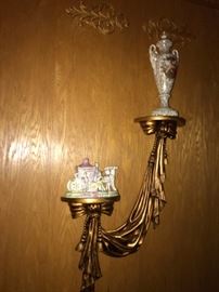 ORNATE GOLD WALL SHELVES