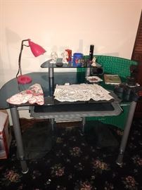 GLASS AND METAL OFFICE DESK