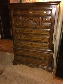 WOODEN HIGHBOY DRESSER