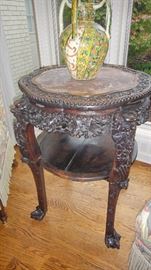 Carved oriental table 