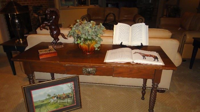 Library Table, coffee table horse books, art