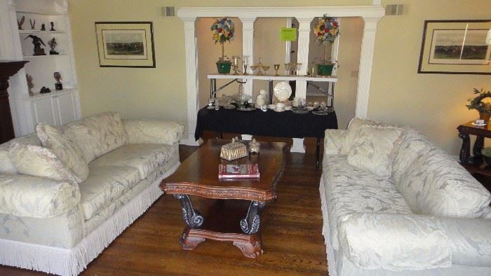 Matching Thomasville living Room sofas. Coffee table, home decor, 