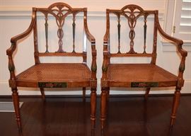 Adam Style Satinwood Armchairs