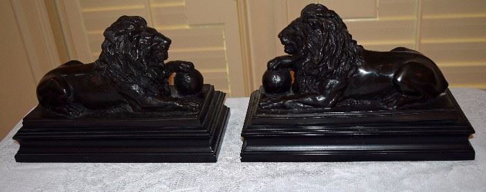 Pair of Bronze Lion Bookends