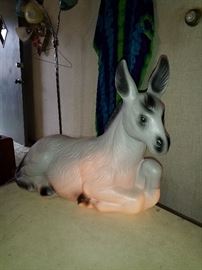 Vintage plastic light up donkey large
