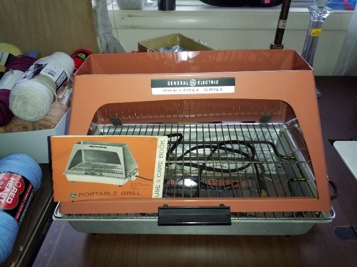 General Electric vintage portable grill, brand new