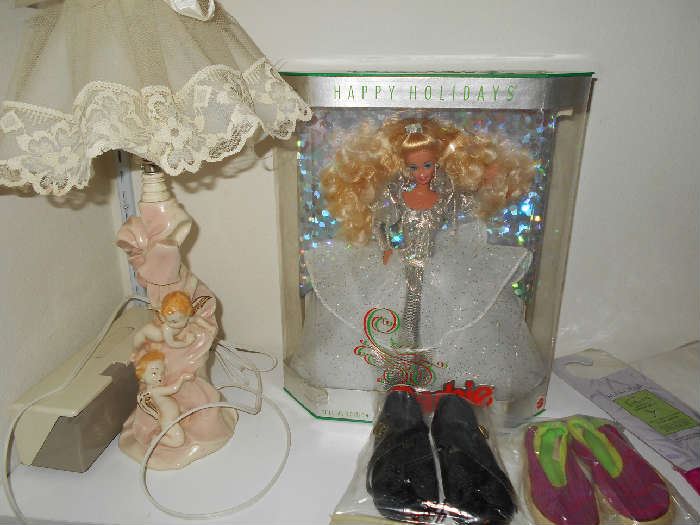 Vintage Barbie and lamp 