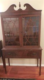 great looking solid wood China-hutch/mid century