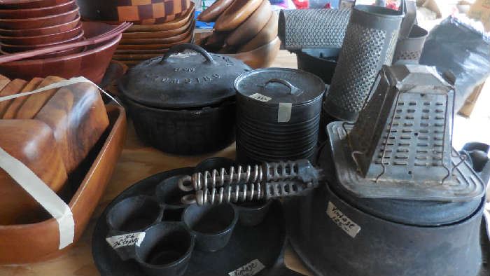 antique cast iron cooking items by Griswold