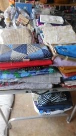 sewing material galore, (Quilting) etc.