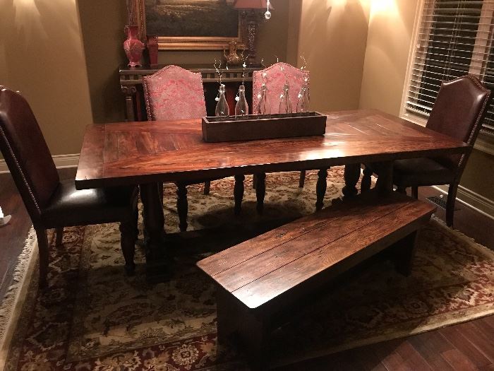 Farm House Table with Bench