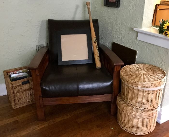 Craftsman Style Arm Chair, Woven Baskets, Baseball Bay & More