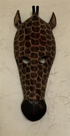 Wood Carved Zebra Mask