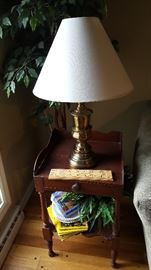 Antique 3 sided walled end table.