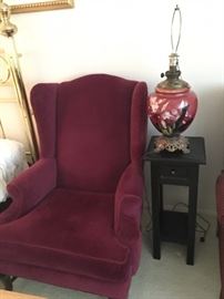 Velour Arm Chair / Accent table